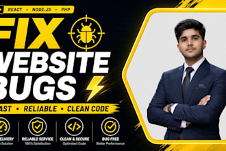 fix bugs and errors in your react node js or website quickly