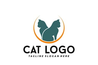 design unique minimal animal, pet, dog, cat logo for shop