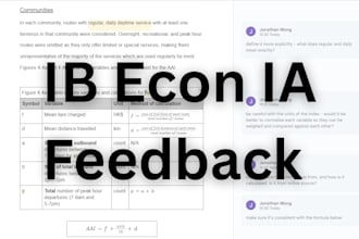 provide detailed feedback for your ib econ ia