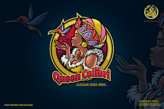 design unique creative digital queen logo