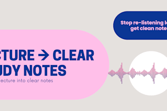 transcribe and organize your lecture audio into clear notes