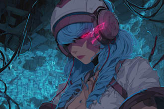 design anime character , cyberpunk character