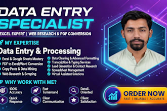 do excel data cleaning, formulas,dashboards and spreadsheets