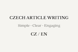write a simple and engaging article in czech or english