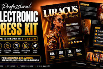 design professional electronic press kit media kit and clickable epk one sheet