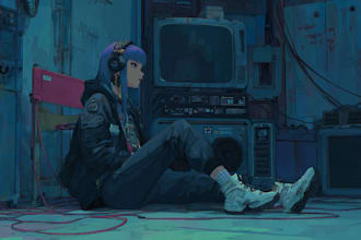 design anime character , cyberpunk character