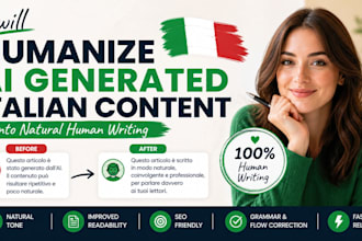 humanize ai generated italian content into natural human writing