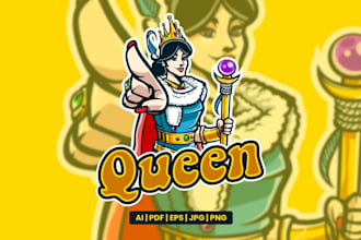 design amazing creative digital queen logo
