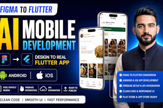 convert figma to flutter app for android and ios mobile app development