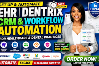 set up ehr dentrix salesforce zoho crm patient recall hipaa workflow automation