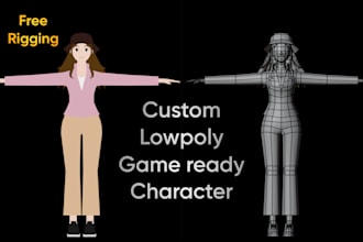 create custom low poly character for games and animations
