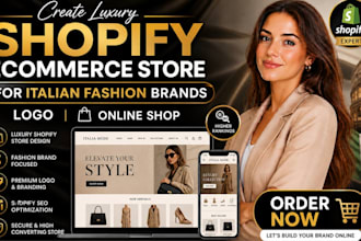 creat luxury shopify ecommerce store for italian fashion brands logo online shop