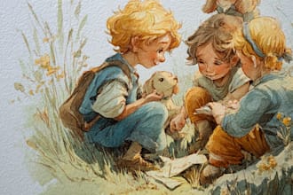 whimsical children story book illustration children story book illustration