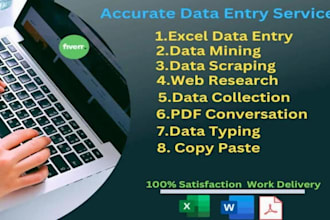 do professional data entry, web research and e commerce product listing