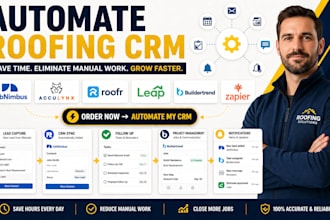 automate roofing CRM jobnimbus acculynx roofr leap buildertrend jobtread zapier