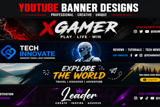 design a professional youtube channel banner art