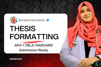format your thesis in apa 7, mla, harvard, vancouver