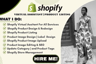 shopify virtual assistant shopify store management shopify store product design
