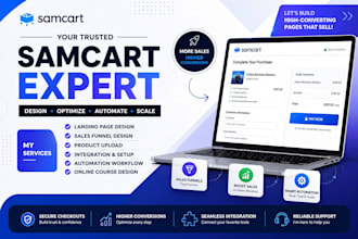 build high converting samcart sales funnel and landing page