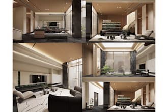 create 3d basement design and rendering