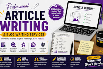 write SEO article writing and blog writing for website