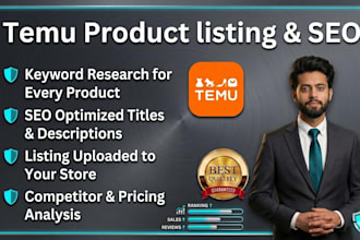create and SEO optimize your temu product listings to rank and sell organically