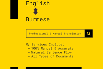 provide professional english to burmese translation and proofreading