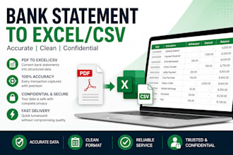 convert PDF, bank statements, scanned pages to excel, CSV