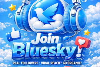 do bluesky USA orgainc followers, blue sky marketing, growth promotion