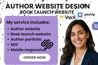 design professional author website book launch website portfolio ebook sales