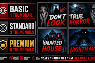 design scary horror story youtube thumbnails