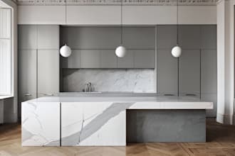 do your kitchen interior design, rendering by an architect