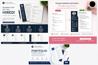 design professional and modern CV or resume tailored to your industry