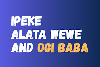 do ipekere alata and obe gbegiri