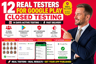 provide 12 testers and 20 testers for google play console testing