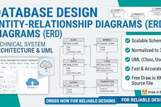 redraw, design or convert any database erd and uml diagrams in draw io