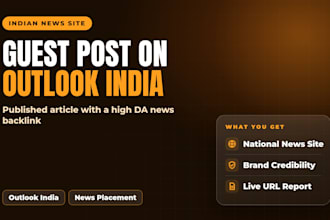 publish a guest post on outlook india with a high da news backlink