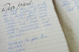 write beautiful cursive handwriting notes,letter, assignment