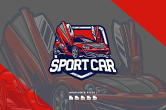 design beautiful custom sports car logo