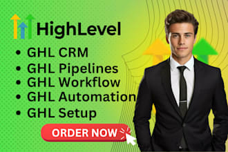 setup ghl crm, pipeline, workflow, automation, account setup
