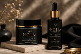 design luxury skincare labels and packagings in canva