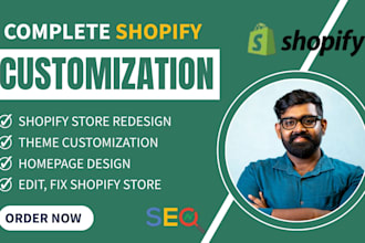 fix, customize shopify section, redesign homepage, header, footer, product, cart