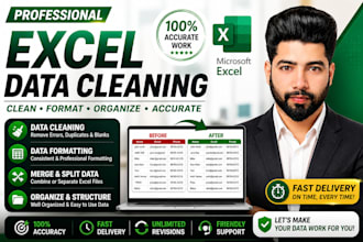 clean, format, merge, split exel data