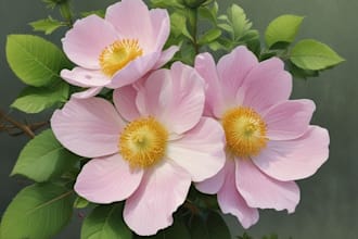draw botanical illustration of flower illustration, plant