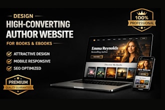 design modern high converting author website for authors and ebooks