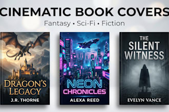 design fantasy scifi fiction book cover for amazon KDP