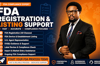 fda registration, fda listing and US agent service