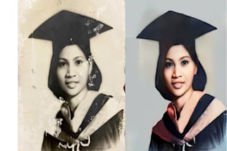 colorized black and white photo and restore