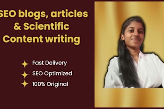 write plagiarism free scientific and SEO blog content