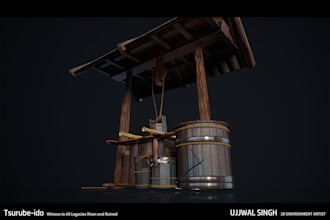 create aaa game ready 3d environment assets and props  expert in japanese style